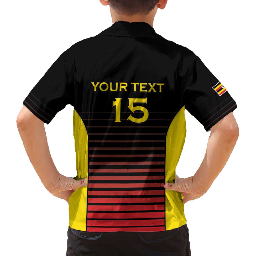 Uganda Rugby Custom Family Matching Puletasi and Hawaiian Shirt Go Cranes