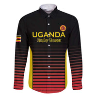 Uganda Rugby Custom Family Matching Short Sleeve Bodycon Dress and Hawaiian Shirt Go Cranes