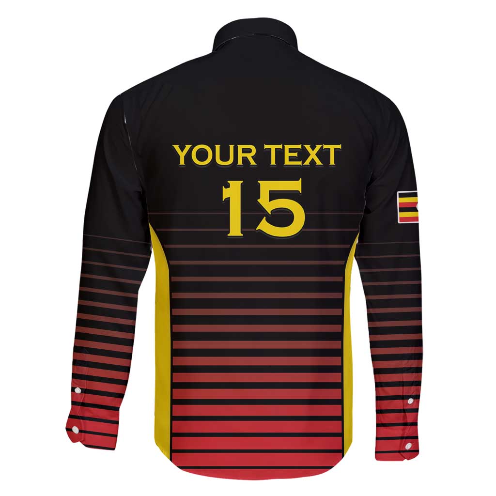Uganda Rugby Custom Family Matching Short Sleeve Bodycon Dress and Hawaiian Shirt Go Cranes