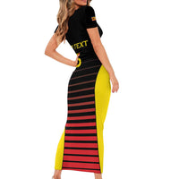 Uganda Rugby Custom Family Matching Short Sleeve Bodycon Dress and Hawaiian Shirt Go Cranes