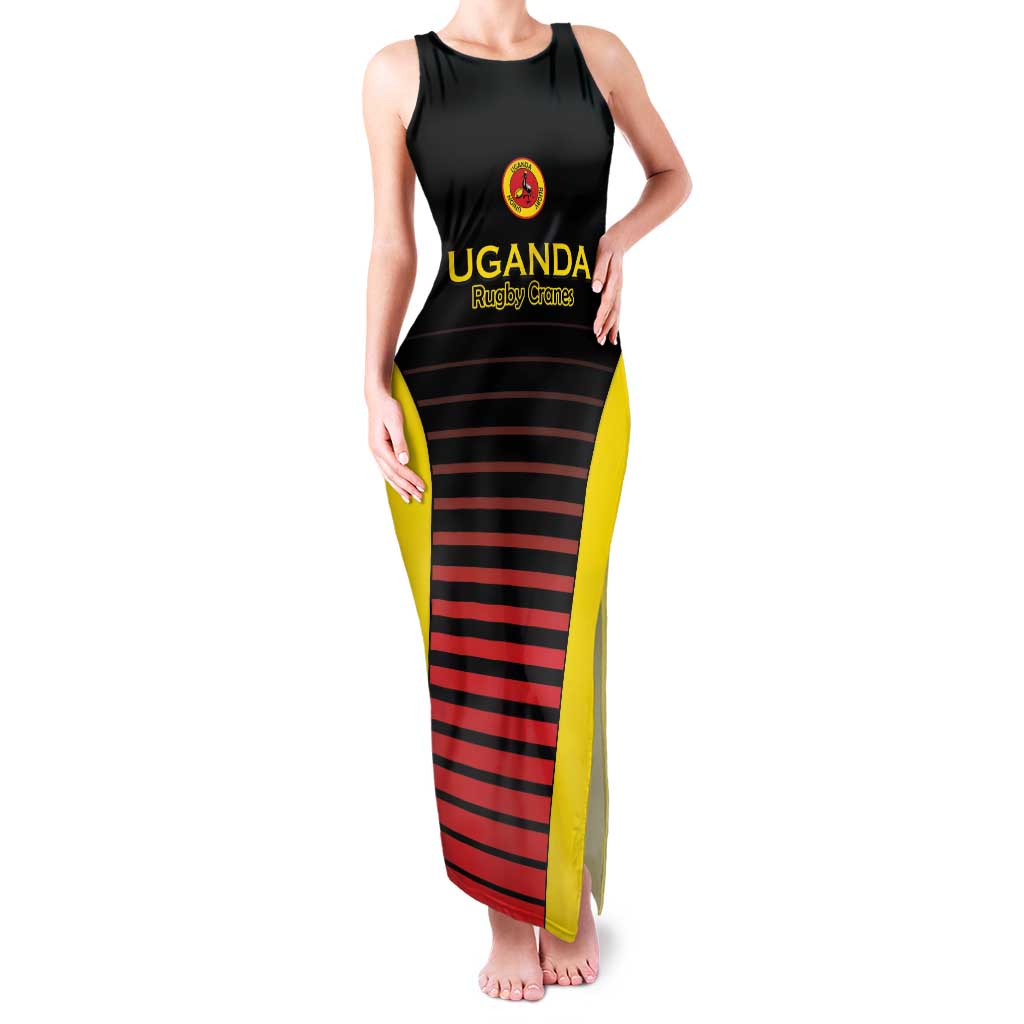 Uganda Rugby Custom Family Matching Tank Maxi Dress and Hawaiian Shirt Go Cranes