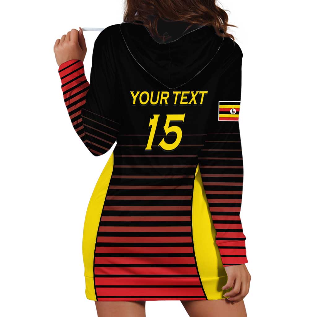 Uganda Rugby Custom Hoodie Dress Go Cranes