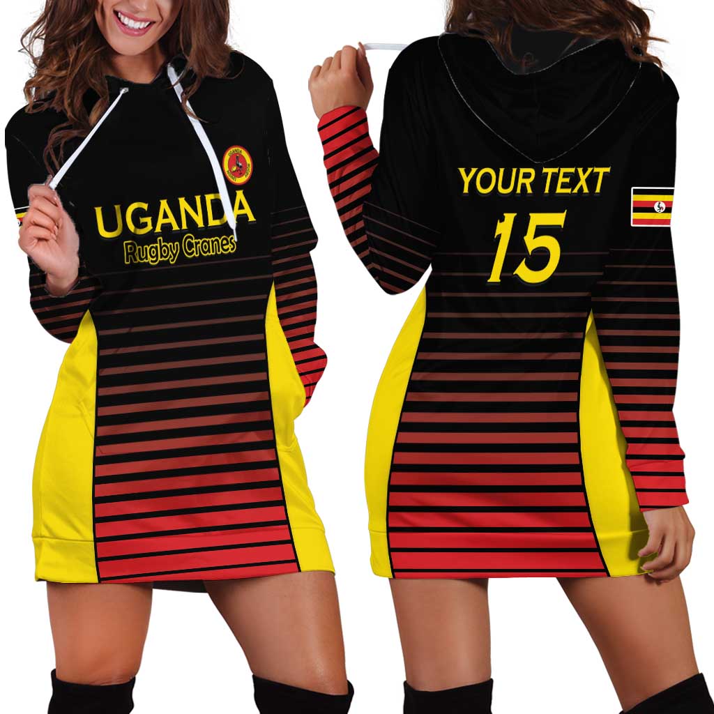 Uganda Rugby Custom Hoodie Dress Go Cranes