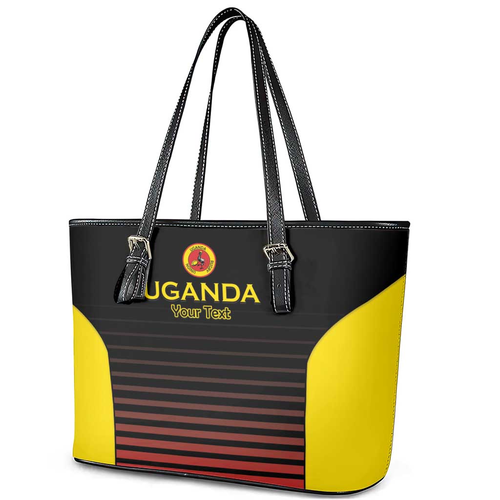 Uganda Rugby Custom Leather Tote Bag Go Cranes