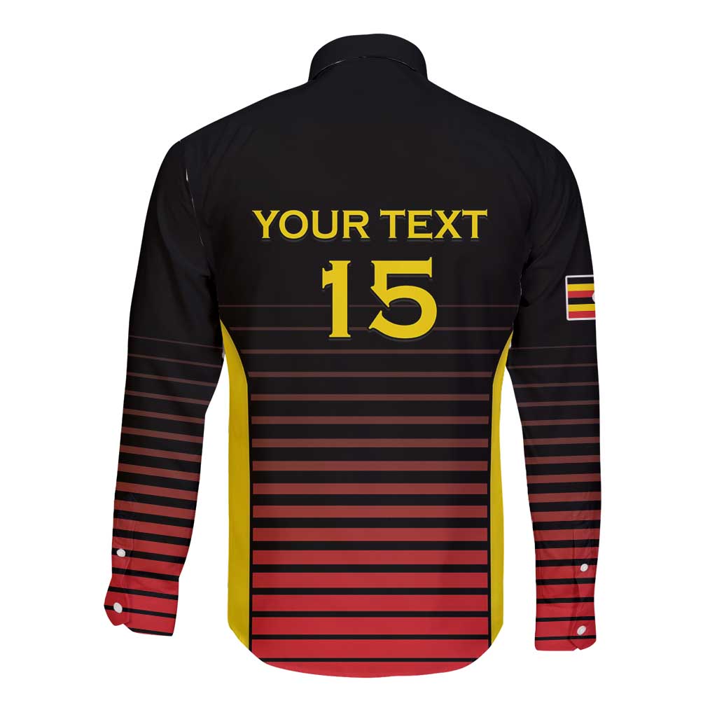 Uganda Rugby Custom Long Sleeve Button Shirt Go Cranes