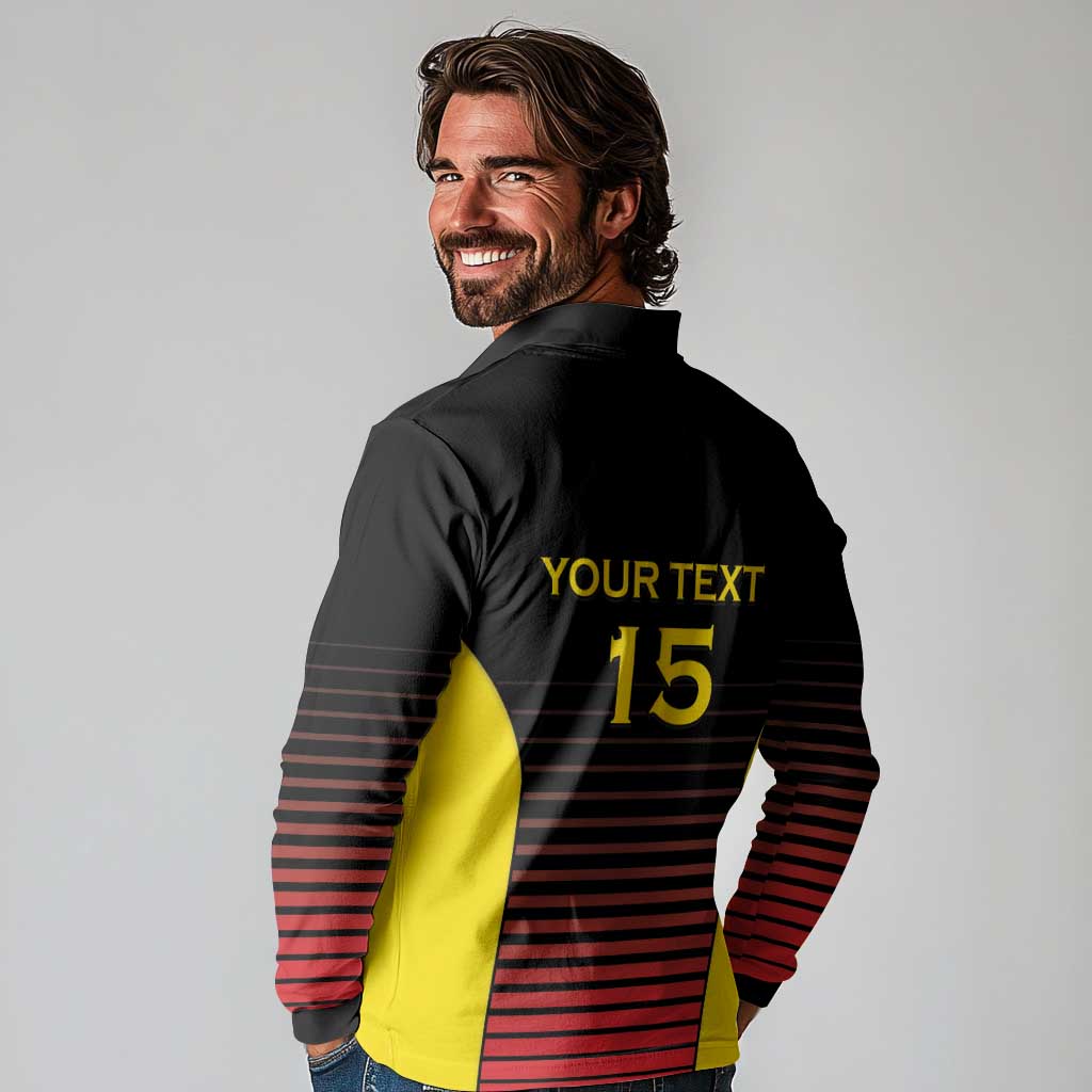 Uganda Rugby Custom Long Sleeve Polo Shirt Go Cranes