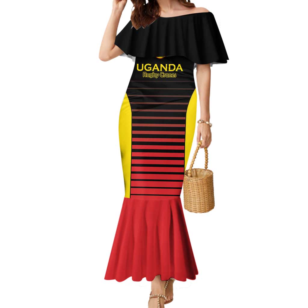 Uganda Rugby Custom Mermaid Dress Go Cranes