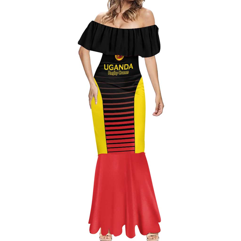 Uganda Rugby Custom Mermaid Dress Go Cranes