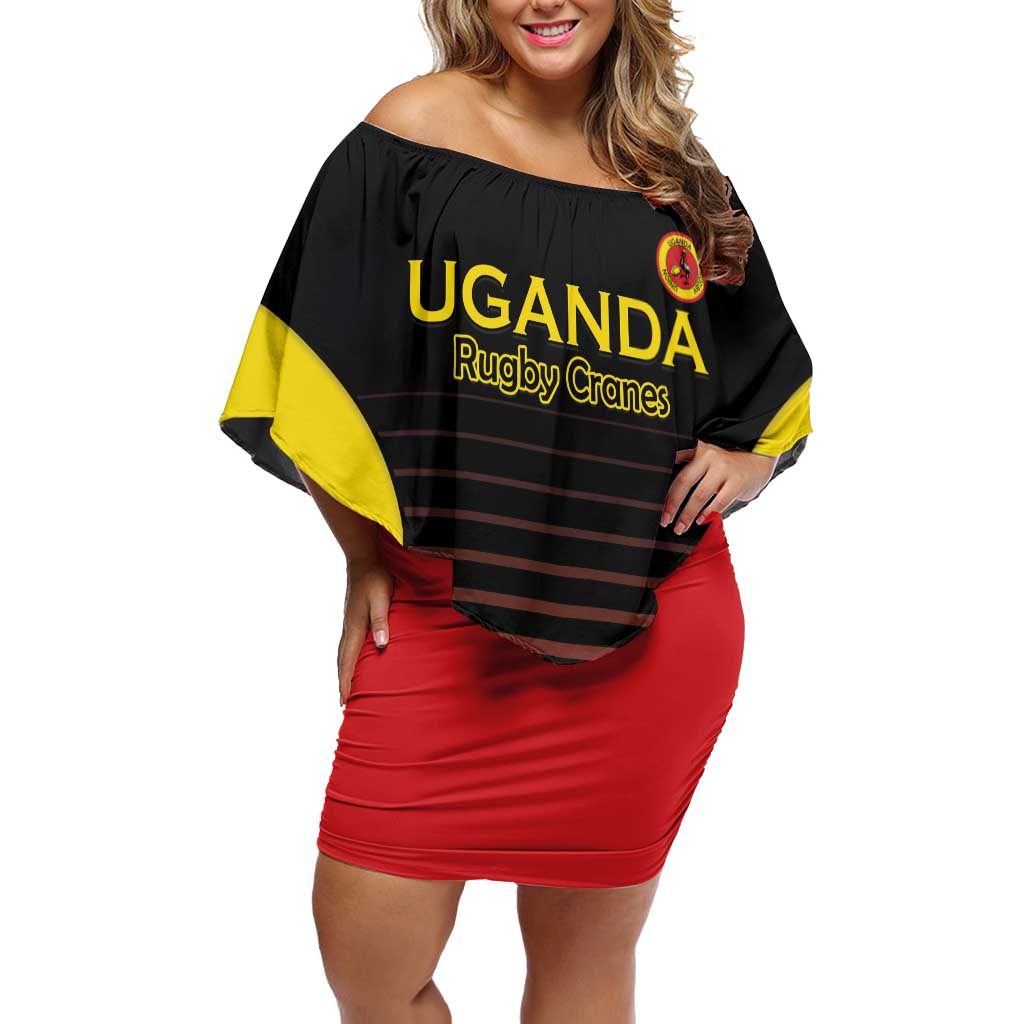 Uganda Rugby Custom Off Shoulder Short Dress Go Cranes