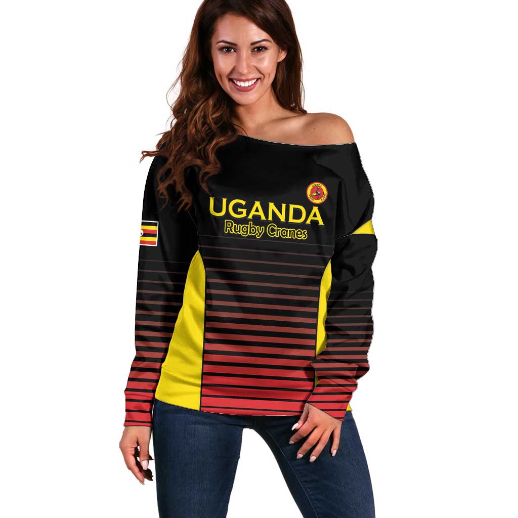 Uganda Rugby Custom Off Shoulder Sweater Go Cranes