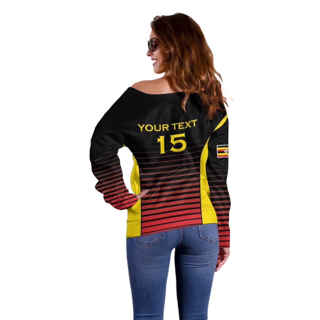 Uganda Rugby Custom Off Shoulder Sweater Go Cranes