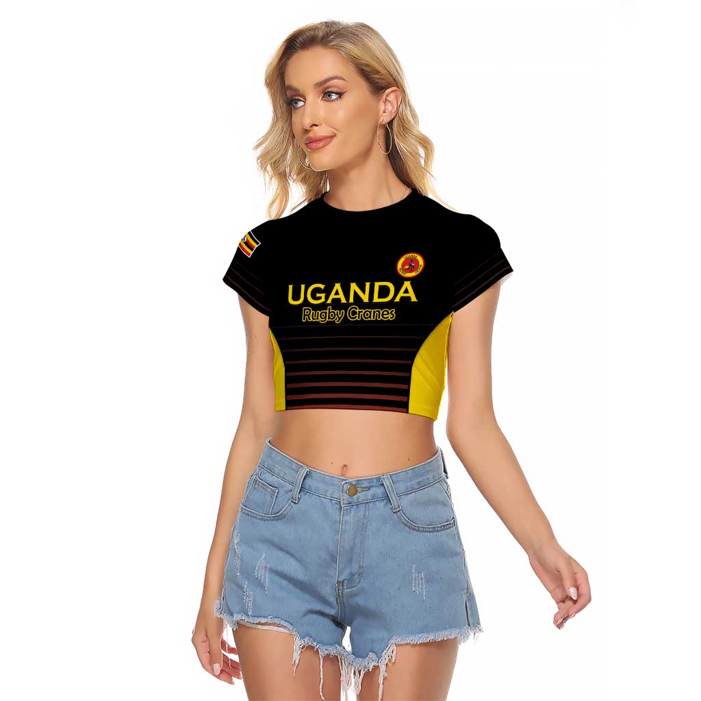 Uganda Rugby Custom Raglan Cropped T Shirt Go Cranes