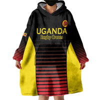 Uganda Rugby Custom Wearable Blanket Hoodie Go Cranes
