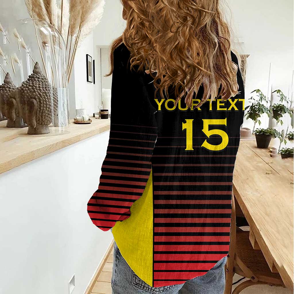 Uganda Rugby Custom Women Casual Shirt Go Cranes