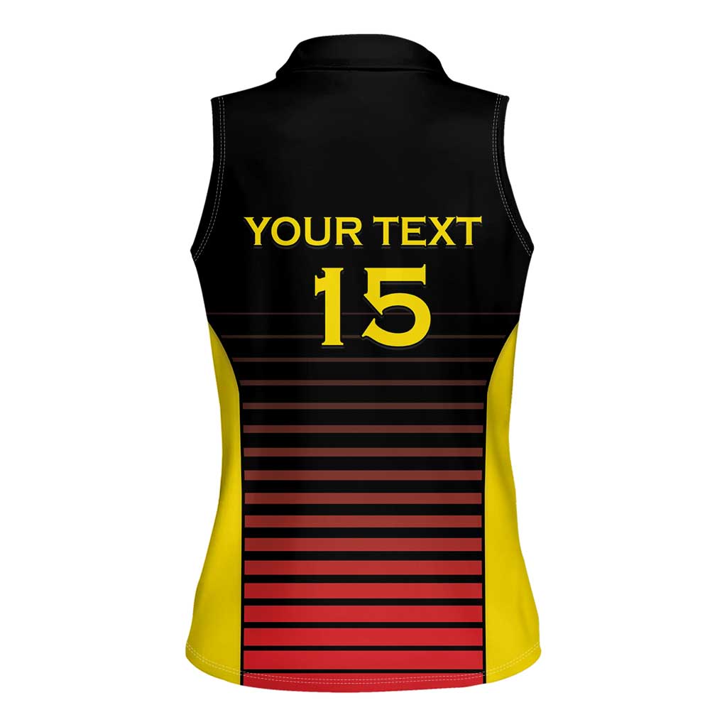 Uganda Rugby Custom Women Sleeveless Polo Shirt Go Cranes