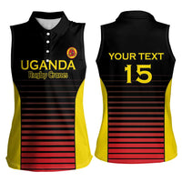 Uganda Rugby Custom Women Sleeveless Polo Shirt Go Cranes