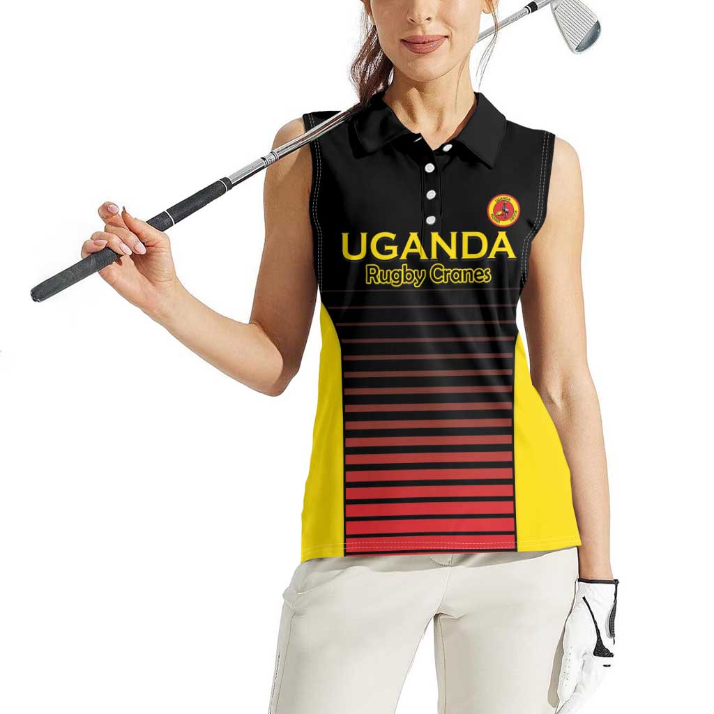 Uganda Rugby Custom Women Sleeveless Polo Shirt Go Cranes