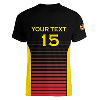 Uganda Rugby Custom Women V-Neck T-Shirt Go Cranes
