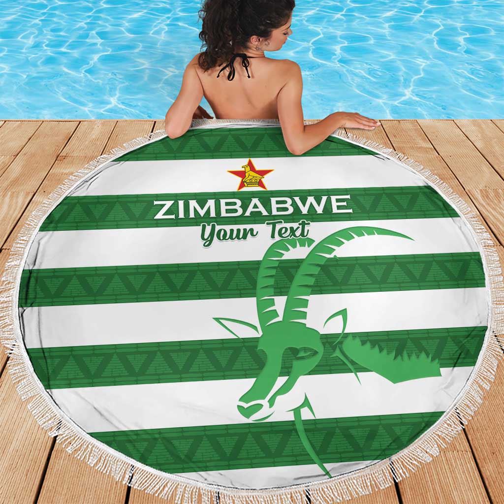 Zimbabwe Rugby Custom Beach Blanket Go Sables Go