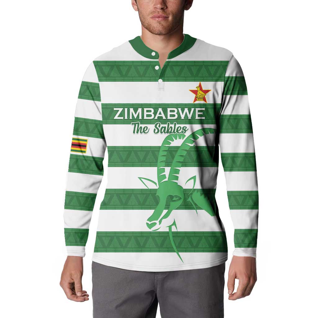 Zimbabwe Rugby Custom Button Sweatshirt Go Sables Go