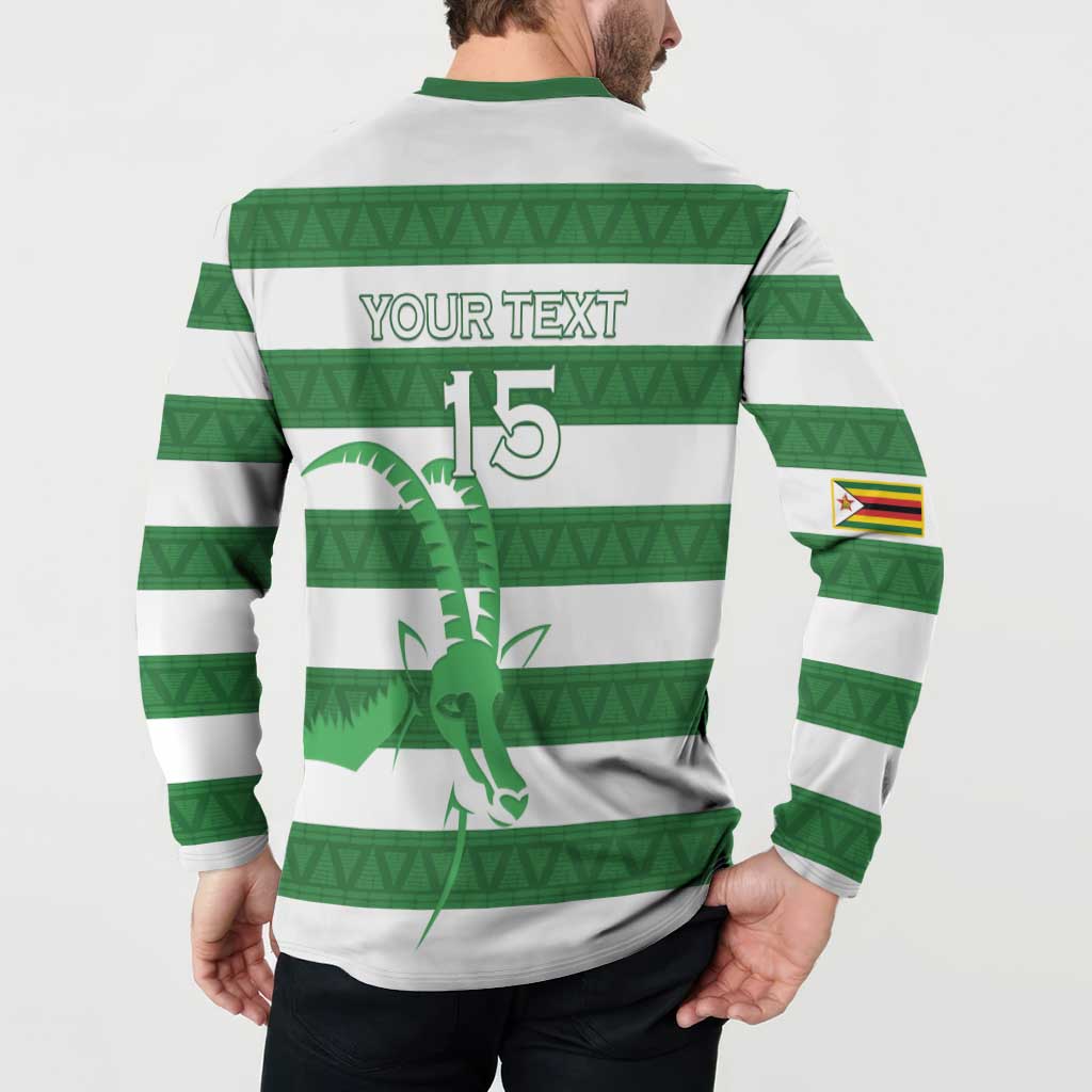 Zimbabwe Rugby Custom Button Sweatshirt Go Sables Go