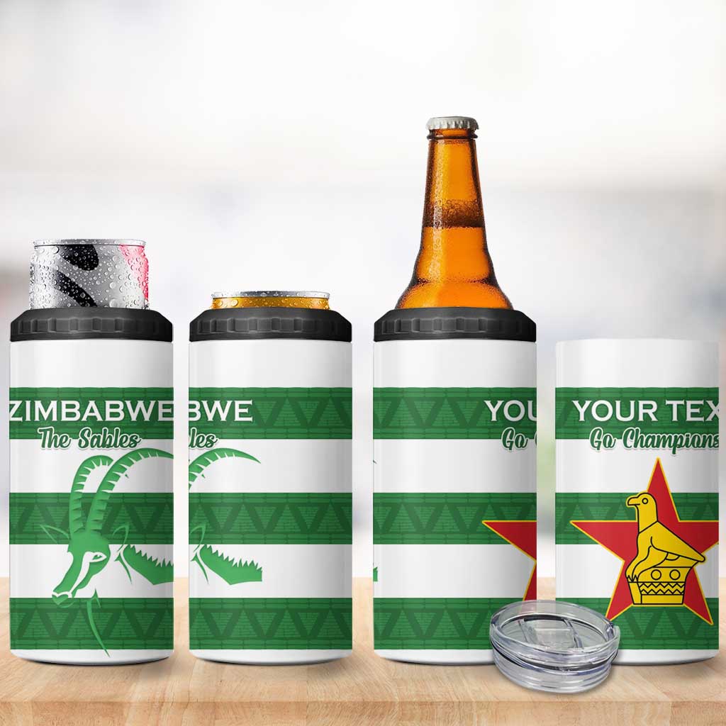 Zimbabwe Rugby Custom 4 in 1 Can Cooler Tumbler Go Sables Go