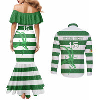 Zimbabwe Rugby Custom Couples Matching Mermaid Dress and Long Sleeve Button Shirt Go Sables Go