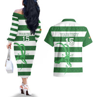 Zimbabwe Rugby Custom Couples Matching Off The Shoulder Long Sleeve Dress and Hawaiian Shirt Go Sables Go