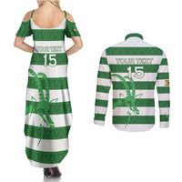 Zimbabwe Rugby Custom Couples Matching Summer Maxi Dress and Long Sleeve Button Shirt Go Sables Go