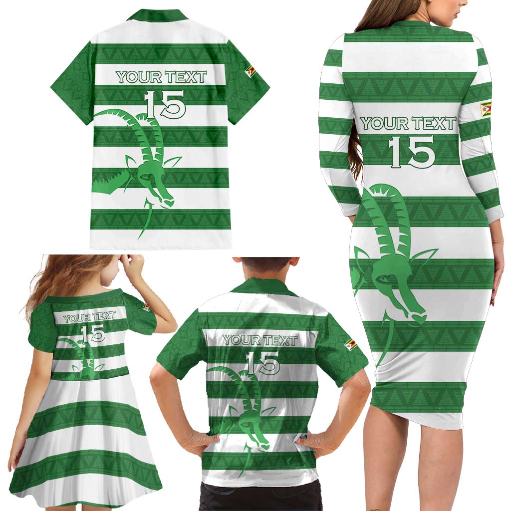 Zimbabwe Rugby Custom Family Matching Long Sleeve Bodycon Dress and Hawaiian Shirt Go Sables Go