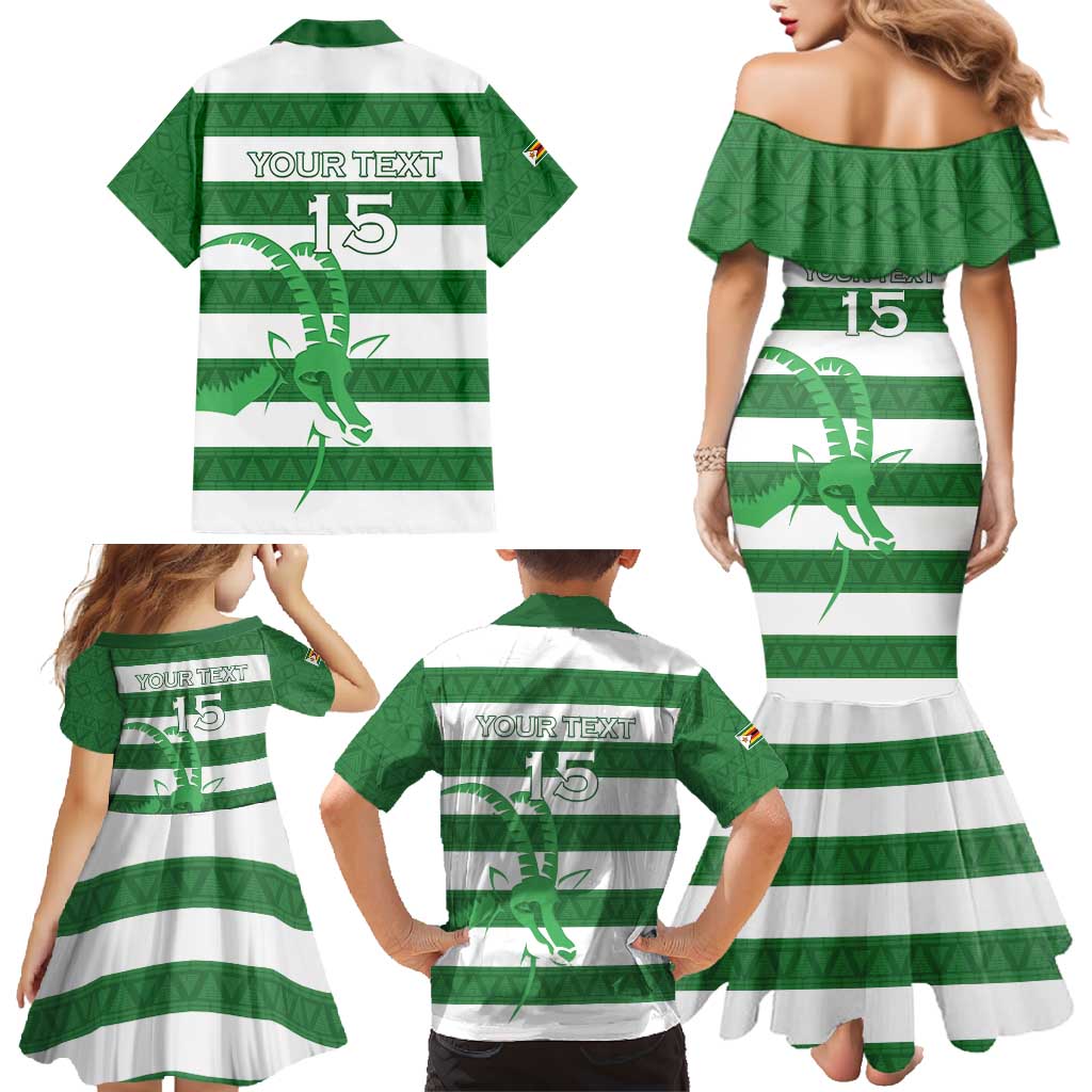 Zimbabwe Rugby Custom Family Matching Mermaid Dress and Hawaiian Shirt Go Sables Go