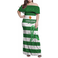 Zimbabwe Rugby Custom Family Matching Off Shoulder Maxi Dress and Hawaiian Shirt Go Sables Go