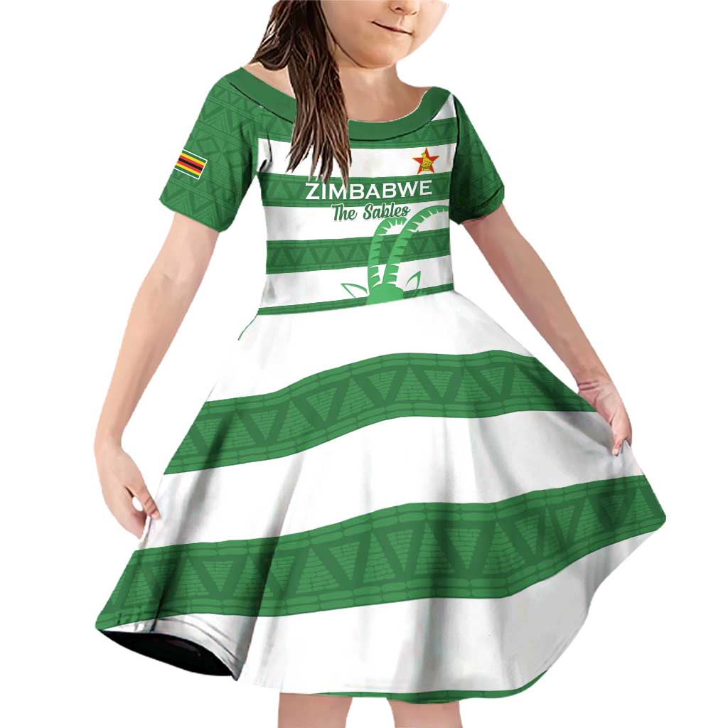 Zimbabwe Rugby Custom Family Matching Off Shoulder Short Dress and Hawaiian Shirt Go Sables Go