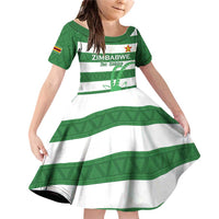 Zimbabwe Rugby Custom Family Matching Off Shoulder Short Dress and Hawaiian Shirt Go Sables Go