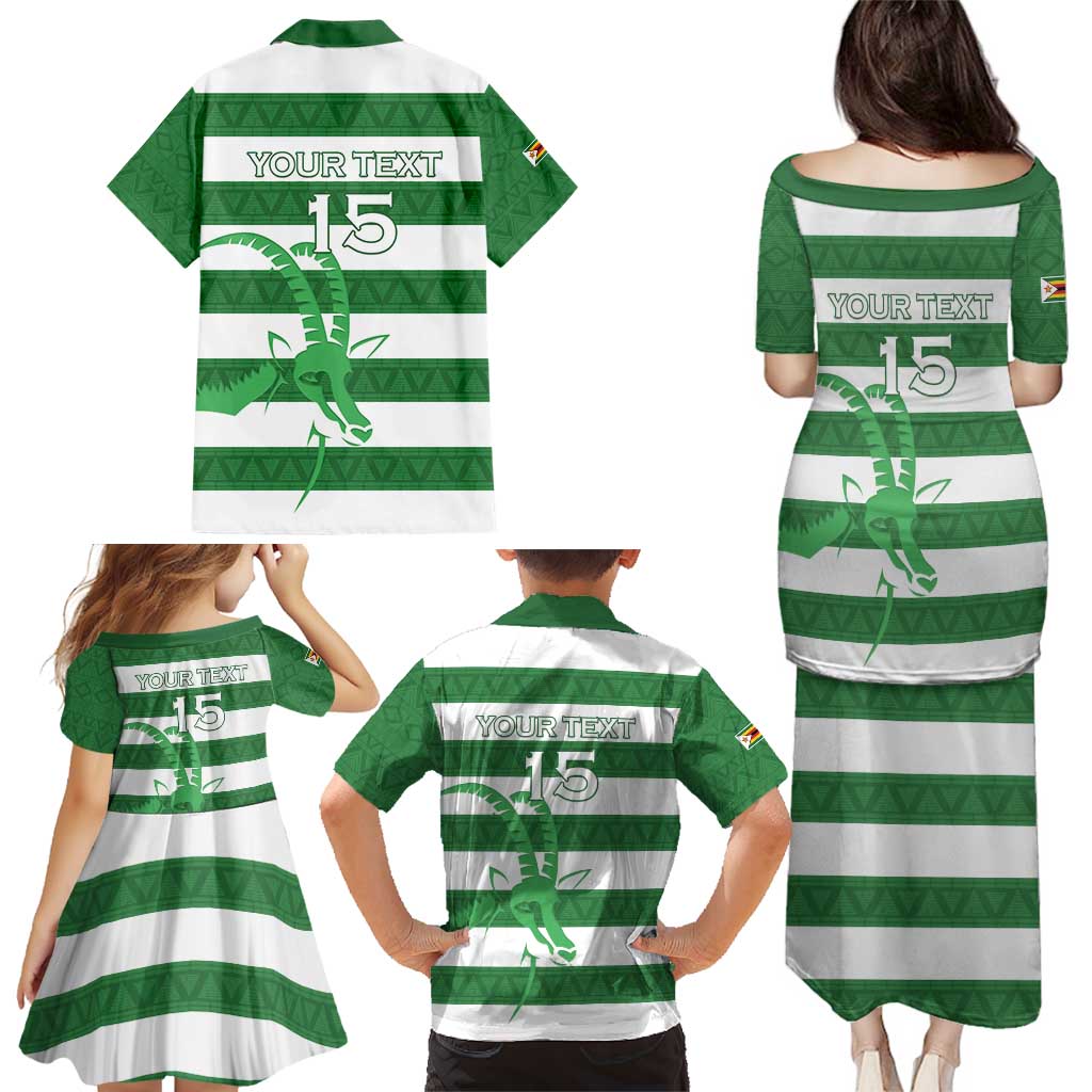 Zimbabwe Rugby Custom Family Matching Puletasi and Hawaiian Shirt Go Sables Go