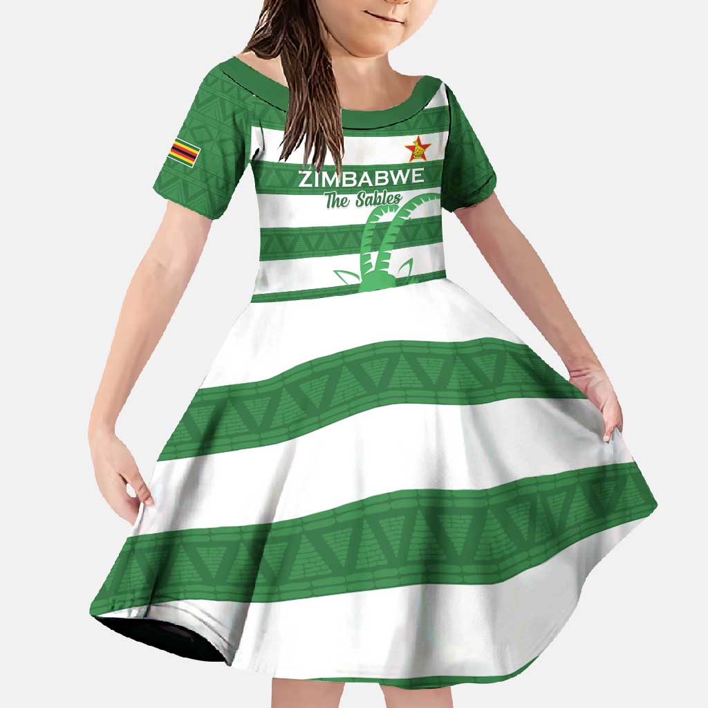 Zimbabwe Rugby Custom Family Matching Short Sleeve Bodycon Dress and Hawaiian Shirt Go Sables Go