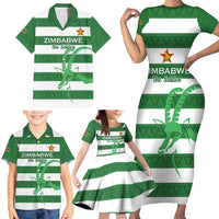 Zimbabwe Rugby Custom Family Matching Short Sleeve Bodycon Dress and Hawaiian Shirt Go Sables Go