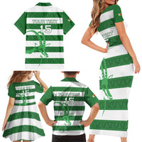 Zimbabwe Rugby Custom Family Matching Short Sleeve Bodycon Dress and Hawaiian Shirt Go Sables Go