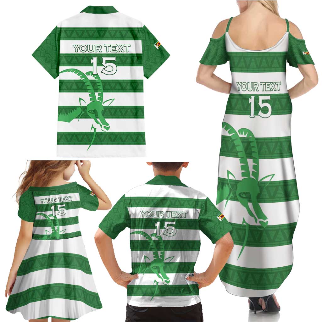 Zimbabwe Rugby Custom Family Matching Summer Maxi Dress and Hawaiian Shirt Go Sables Go