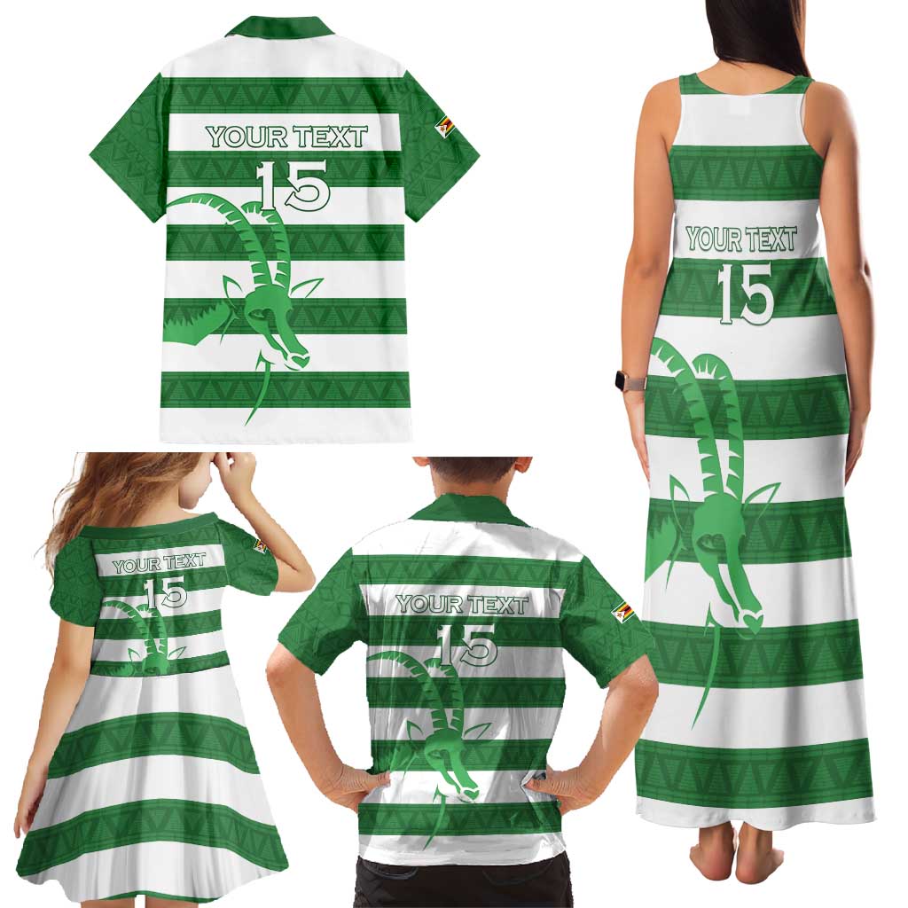 Zimbabwe Rugby Custom Family Matching Tank Maxi Dress and Hawaiian Shirt Go Sables Go