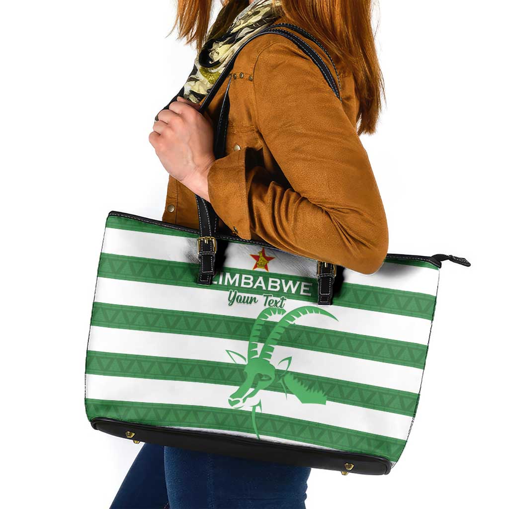 Zimbabwe Rugby Custom Leather Tote Bag Go Sables Go
