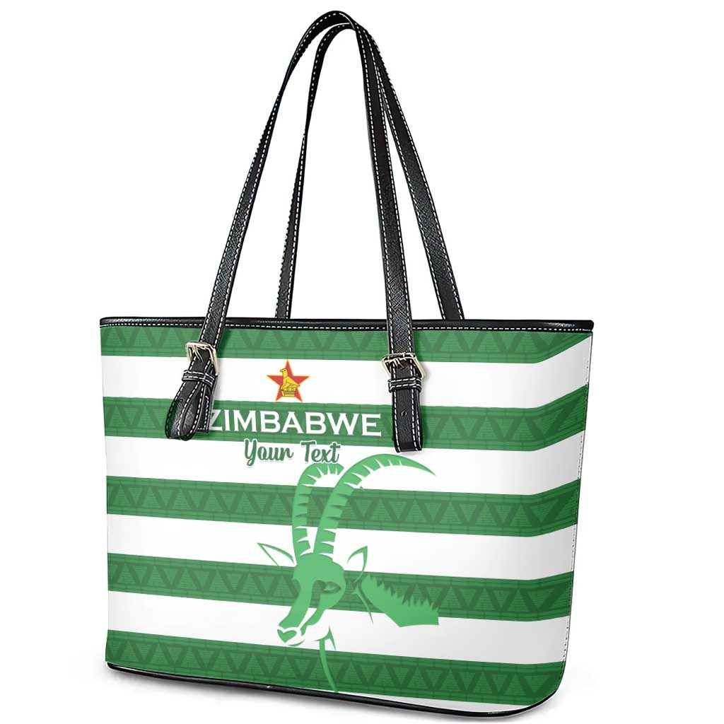 Zimbabwe Rugby Custom Leather Tote Bag Go Sables Go