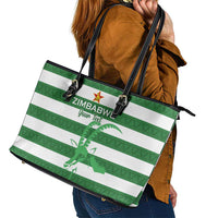 Zimbabwe Rugby Custom Leather Tote Bag Go Sables Go