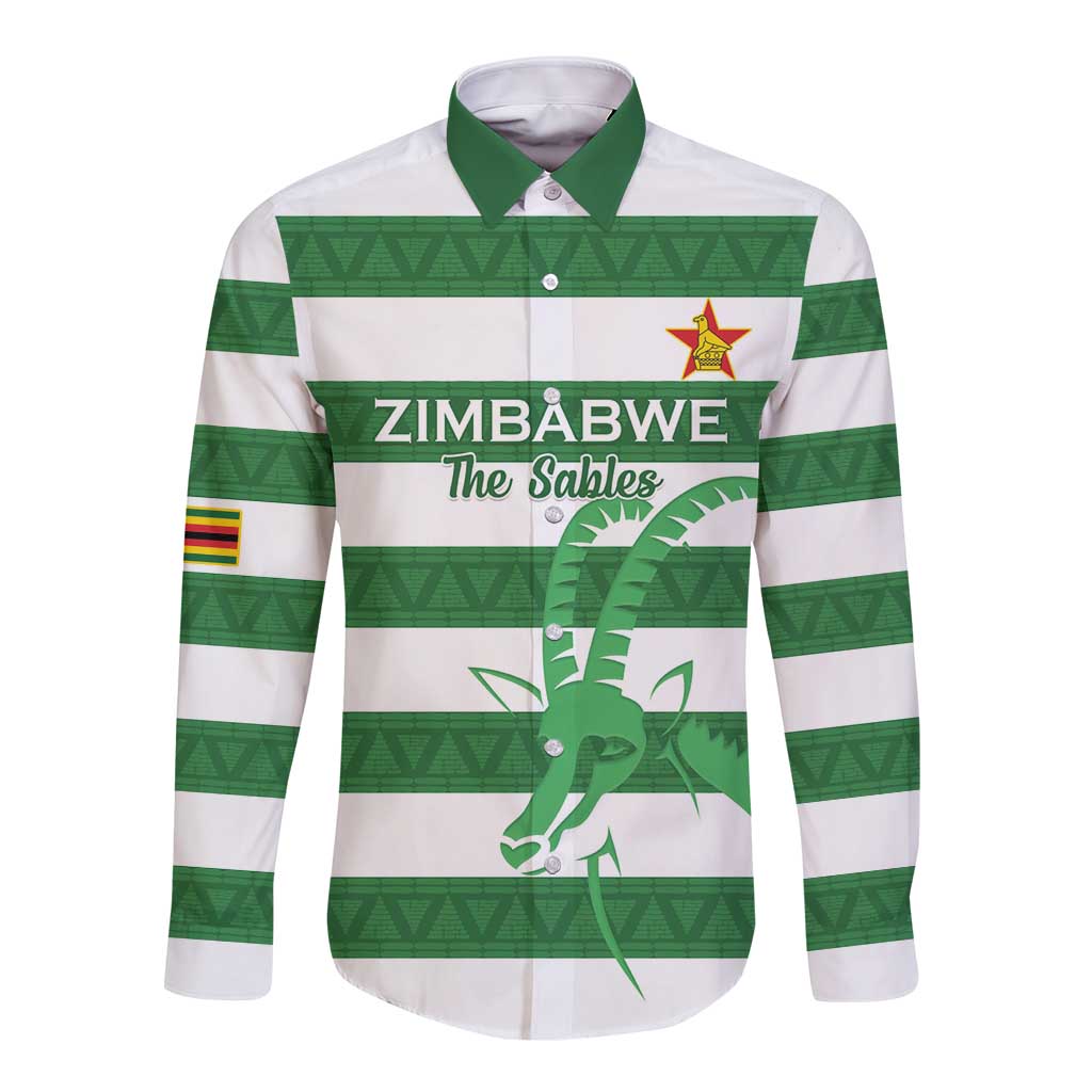 Zimbabwe Rugby Custom Long Sleeve Button Shirt Go Sables Go