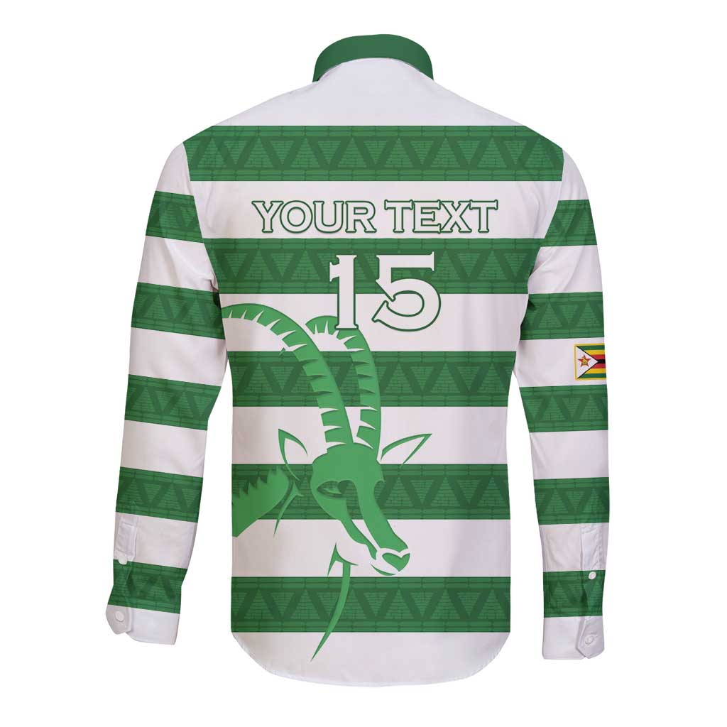 Zimbabwe Rugby Custom Long Sleeve Button Shirt Go Sables Go