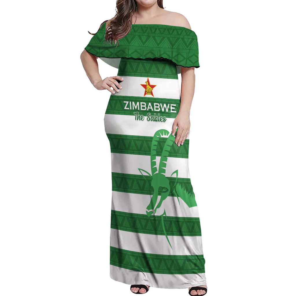 Zimbabwe Rugby Custom Off Shoulder Maxi Dress Go Sables Go
