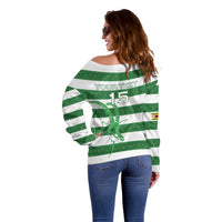 Zimbabwe Rugby Custom Off Shoulder Sweater Go Sables Go