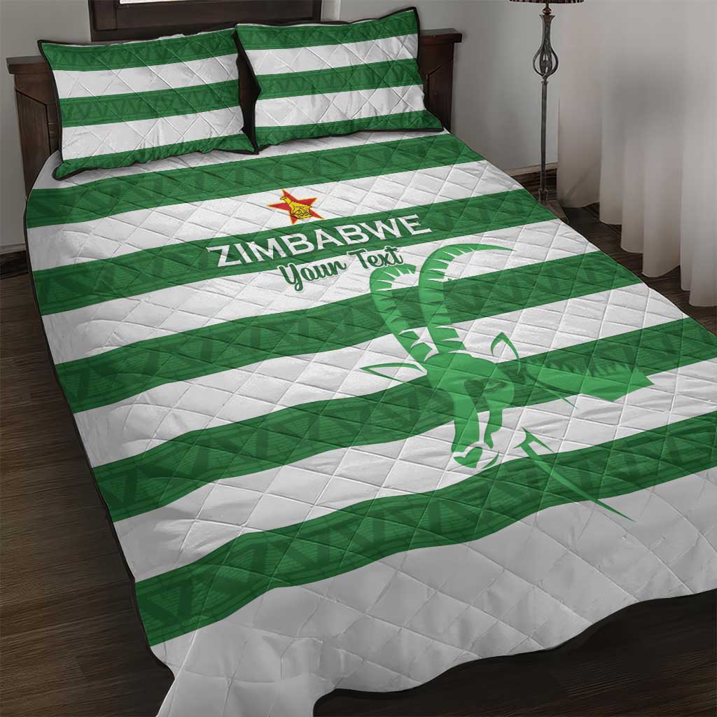Zimbabwe Rugby Custom Quilt Bed Set Go Sables Go