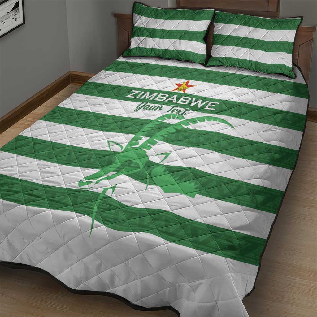 Zimbabwe Rugby Custom Quilt Bed Set Go Sables Go