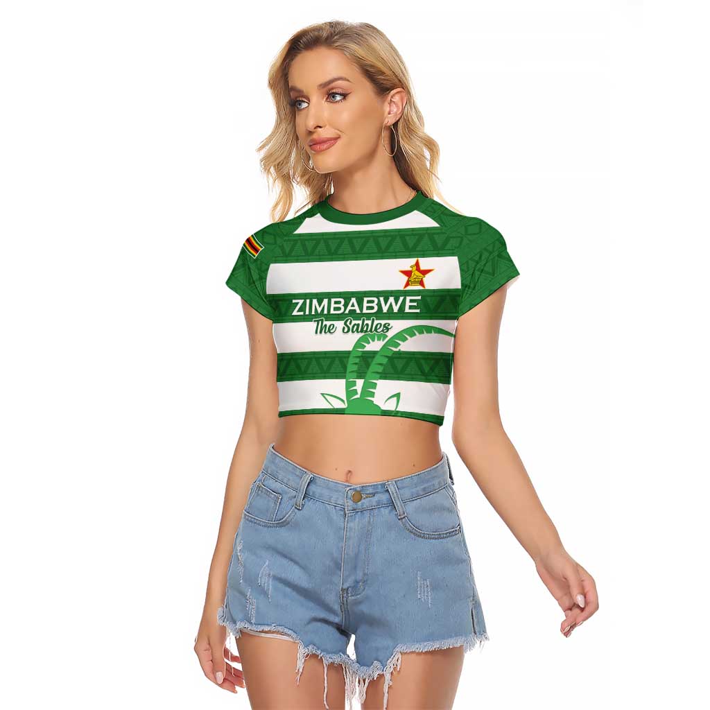 Zimbabwe Rugby Custom Raglan Cropped T Shirt Go Sables Go